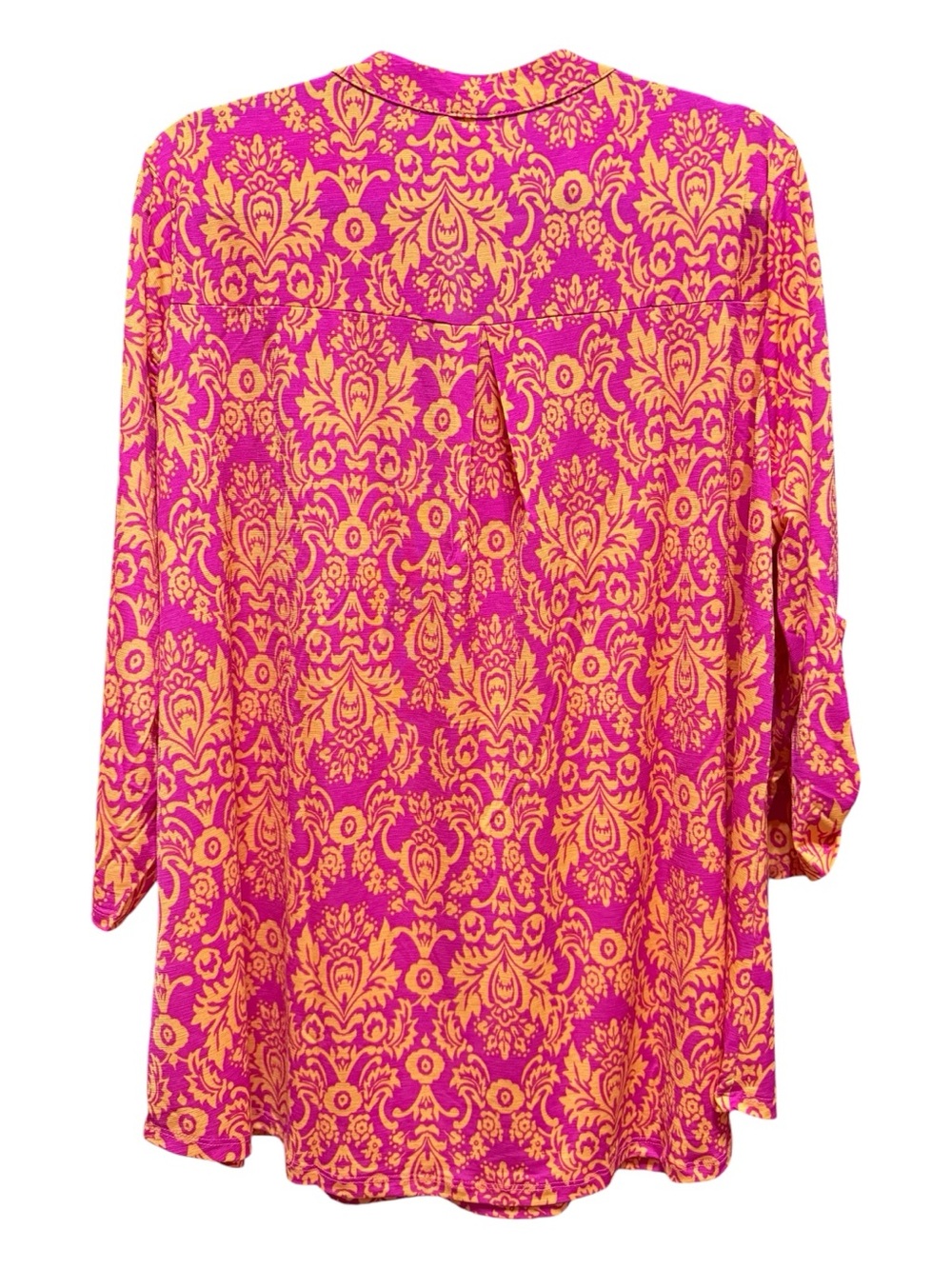 Dear Scarlett Pink Orange Damask Print Blouse Women’s XL NWT - Picture 3 of 7
